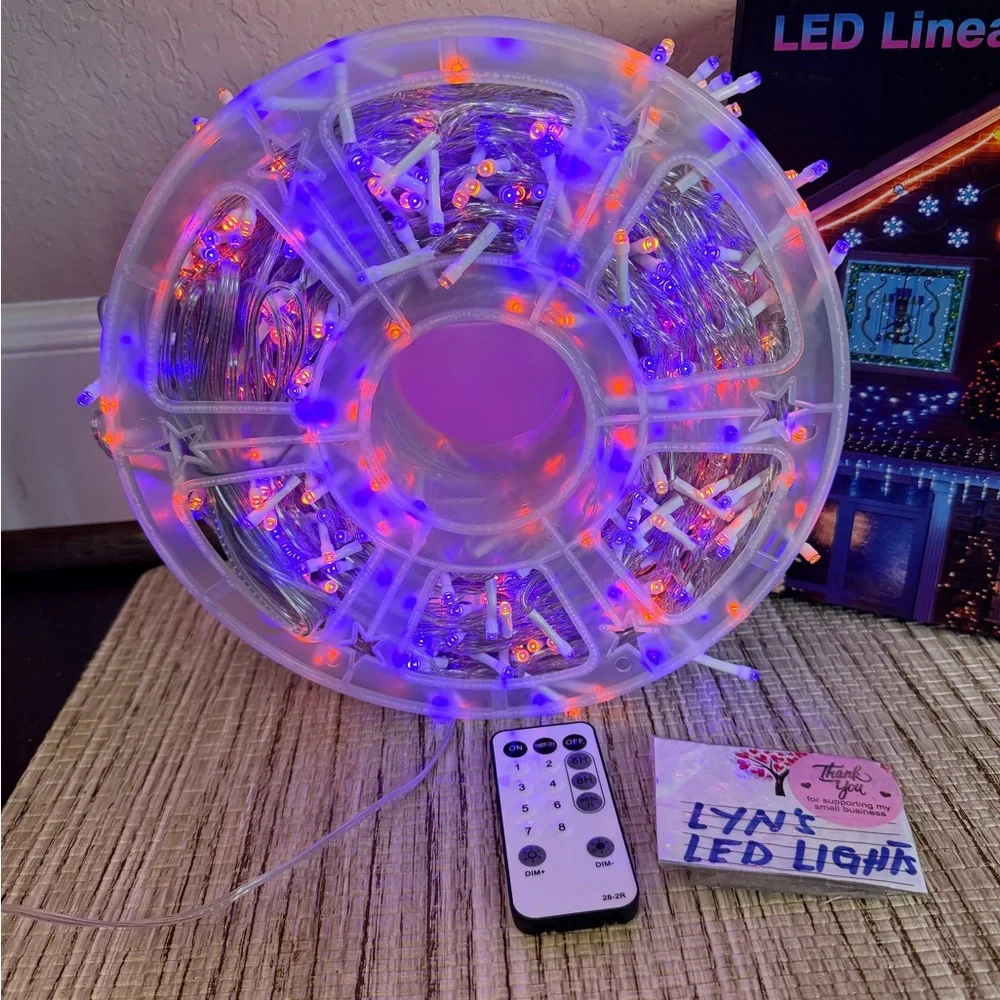 String Lights Purple and Orange Waterpoof 400ft